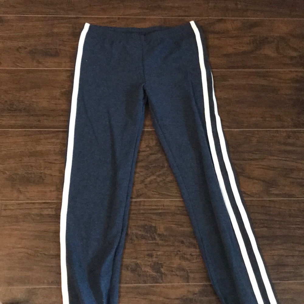 Navy striped leggings